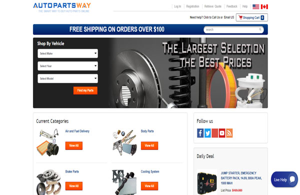 Mẫu thiết kế website bán phụ tùng ô tô ấn tượng